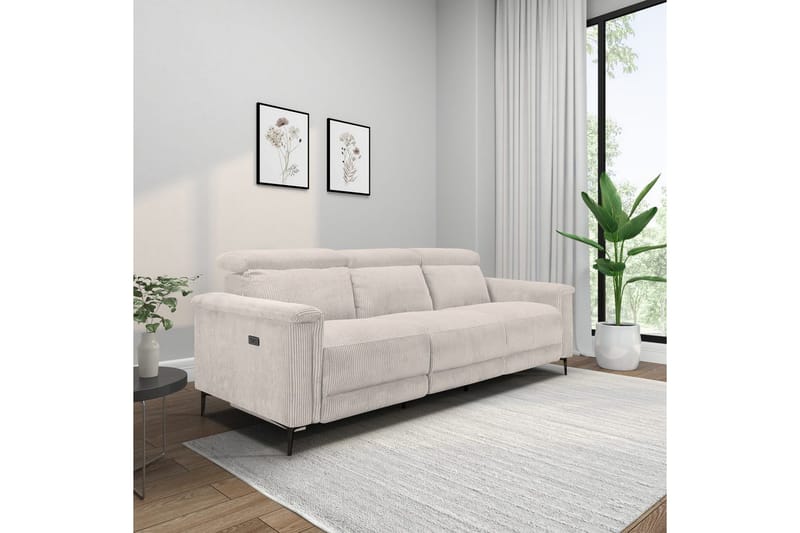 Reclinersoffa utan hörn Loft24 Lund Reclinersoffa 3-sits Vit - Möbler - Soffa - Biosoffa & reclinersoffa