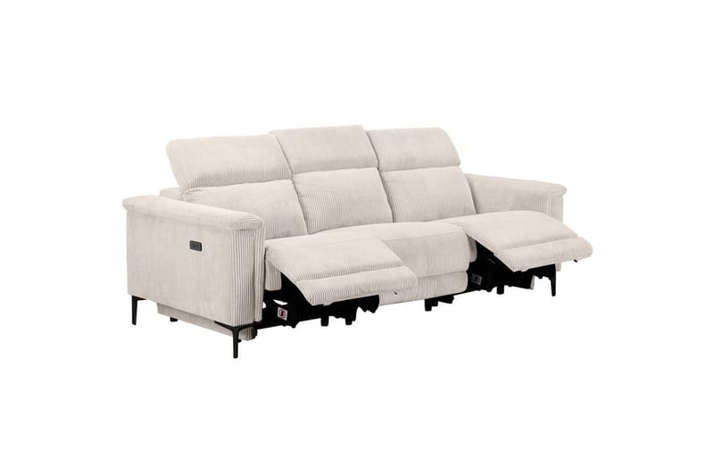 Reclinersoffa utan hörn Loft24 Lund Reclinersoffa 3-sits Vit - Möbler - Soffa - Biosoffa & reclinersoffa