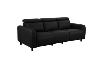 Reclinersoffa utan hörn Loft24 Skaane Reclinersoffa 3-sits Black Artificial leather - Möbler - Soffa - Biosoffa & reclinersoffa
