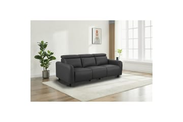 Reclinersoffa utan hörn Loft24 Skaane Reclinersoffa 3-sits Grey Artificial leather - Möbler - Soffa - Biosoffa & reclinersoffa