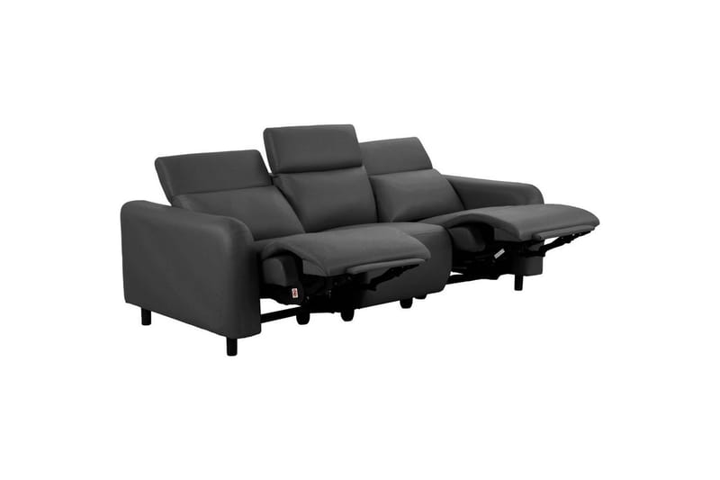 Reclinersoffa utan hörn Loft24 Skaane Reclinersoffa 3-sits Grey Artificial leather - Möbler - Soffa - Biosoffa & reclinersoffa