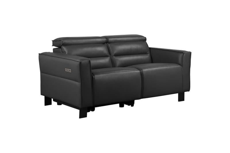 Reclinersoffa utan hörn Loft24 Soffa 2-sits Loft24 Carpari med Elektrisk Fällbart Fotstöd Black Artificial leather - Möbler - Soffa - Biosoffa & reclinersoffa