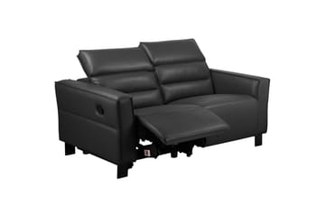 Reclinersoffa utan hörn Loft24 Soffa 2-sits Loft24 Carpari med Manuellt Fällbart Fotstöd Black Artificial leather - Möbler - Soffa - Biosoffa & reclinersoffa