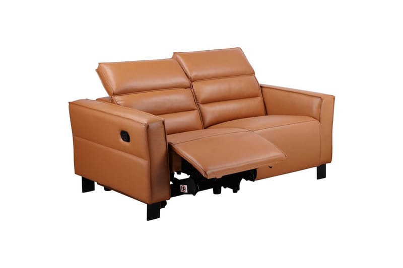 Reclinersoffa utan hörn Loft24 Soffa 2-sits Loft24 Carpari med Manuellt Fällbart Fotstöd Brown Belfast fabric - Möbler - Soffa - Biosoffa & reclinersoffa