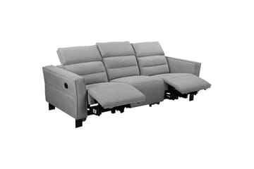 Reclinersoffa utan hörn Loft24 Soffa 3-sits Loft24 Carpari med 2 Manuella Fällbara Fotstöd Grey1 Belfast fabric - Möbler - Soffa - Biosoffa & reclinersoffa