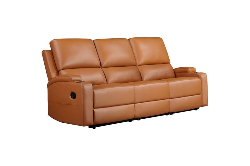 Reclinersoffa utan hörn Loft24 Soffa 3-sits Loft24 Dallas Brown Artificial leather - Möbler - Soffa - Biosoffa & reclinersoffa