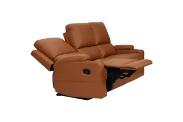 Reclinersoffa utan hörn Loft24 Soffa 3-sits Loft24 Dallas Brown Artificial leather - Möbler - Soffa - Biosoffa & reclinersoffa