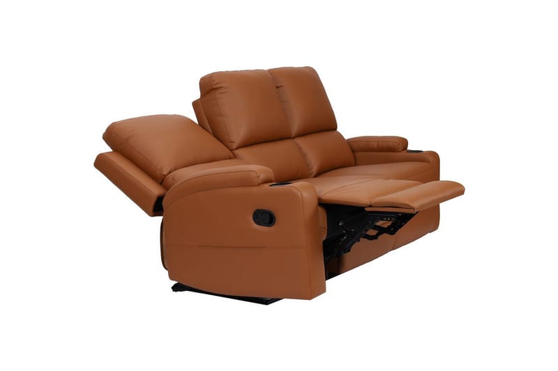 Reclinersoffa utan hörn Loft24 Soffa 3-sits Loft24 Dallas Brown Artificial leather - Möbler - Soffa - Biosoffa & reclinersoffa