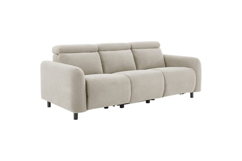 Skaane 3-sits Rektangulär Reclinersoffa 229 cm i Manchestertyg - Vit - Möbler - Soffa - Biosoffa & reclinersoffa