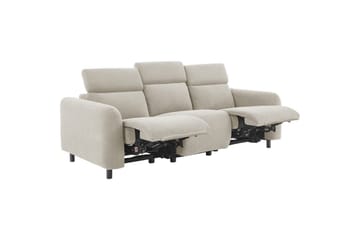 Skaane 3-sits Rektangulär Reclinersoffa 229 cm i Manchestertyg - Vit - Möbler - Soffa - Biosoffa & reclinersoffa