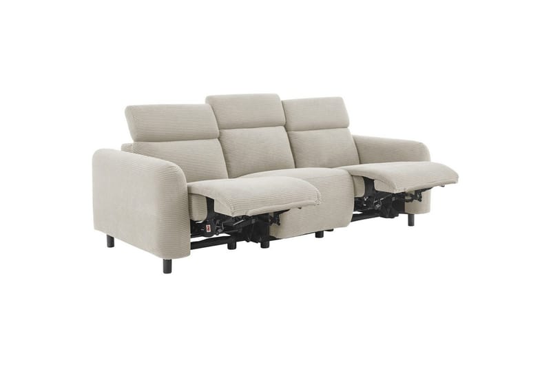 Skaane 3-sits Rektangulär Reclinersoffa 229 cm i Manchestertyg - Vit - Möbler - Soffa - Biosoffa & reclinersoffa