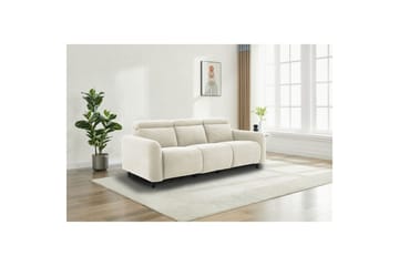 Skaane 3-sits Rektangulär Reclinersoffa 229 cm i Manchestertyg - Vit - Möbler - Soffa - Biosoffa & reclinersoffa