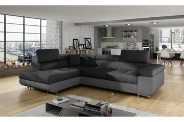 Bobis Bäddsoffa med Schäslong Vänster - Grå - Möbler - Soffa - Skinnsoffa