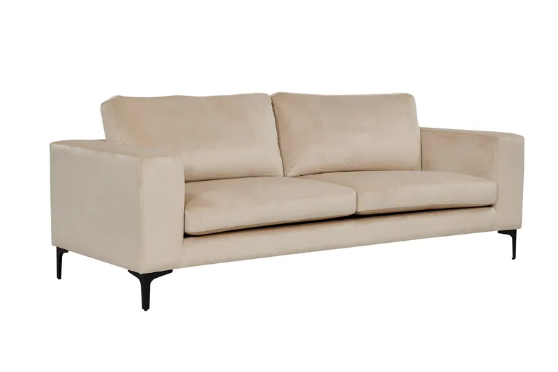 Bolero Sammetssoffa 3-sits - Beige - Möbler - Soffa - 3 sits soffa