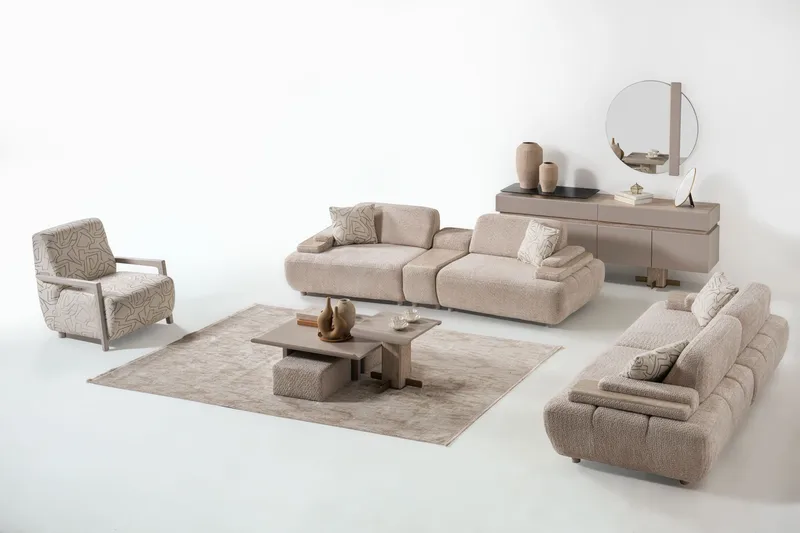Bonavista 3-sits Soffa Bouclet - Beige - Möbler - Soffa - 3 sits soffa