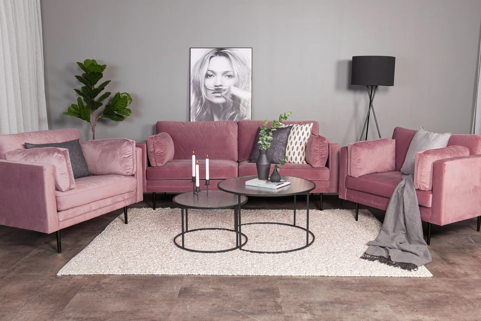 Venture Home Boom 3-sits Soffa Rosa - Möbler | Chilli