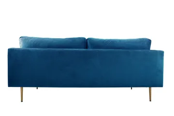 Boom Sammetssoffa 3-sits - Blå - Möbler - Soffa - 3 sits soffa