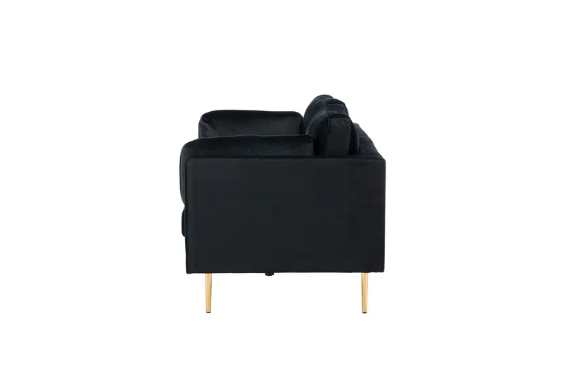 Boom Sammetssoffa 3-sits - Svart - Möbler - Soffa - 3 sits soffa