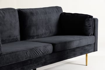 Boom Sammetssoffa 3-sits - Svart - Möbler - Soffa - 3 sits soffa