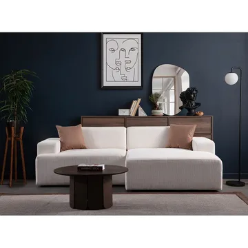 Branorin 3-sits Hörnsoffa - Krämvit - Möbler - Soffa - Divansoffa & schäslongsoffa - 3 sits soffa med divan