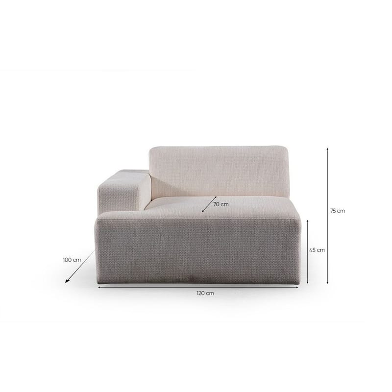 Branorin 3-sits Hörnsoffa - Krämvit - Möbler - Soffa - Divansoffa & schäslongsoffa - 3 sits soffa med divan