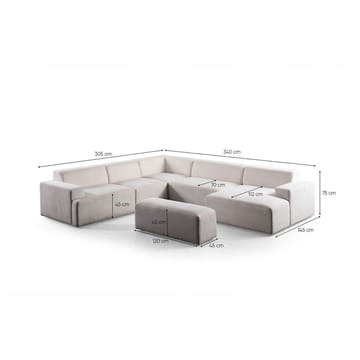 Branorin 6-sits Hörnsoffa - Krämvit - Möbler - Soffa - Hörnsoffa