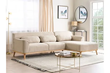 Bree Hörnsoffa 3-sits - Beige/Ljust trä - Möbler - Soffa - Bäddsoffa - Hörnbäddsoffa