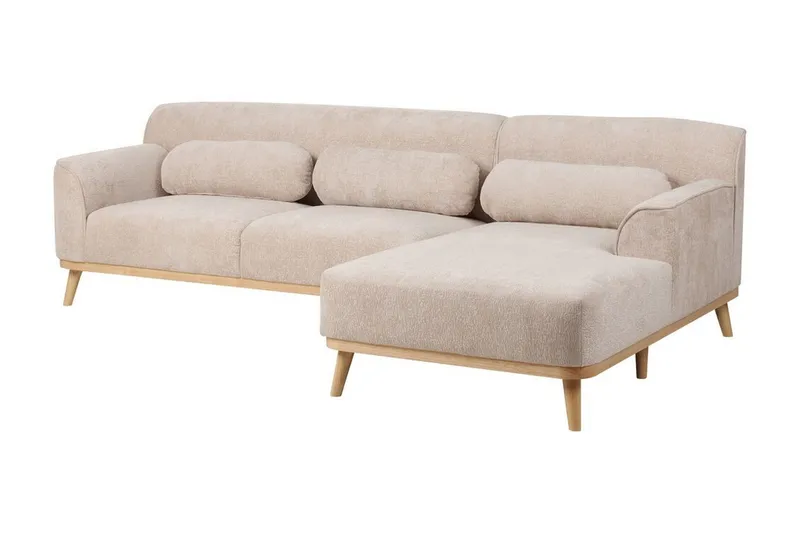 Bree Hörnsoffa 3-sits - Beige/Ljust trä - Möbler - Soffa - Bäddsoffa - Hörnbäddsoffa