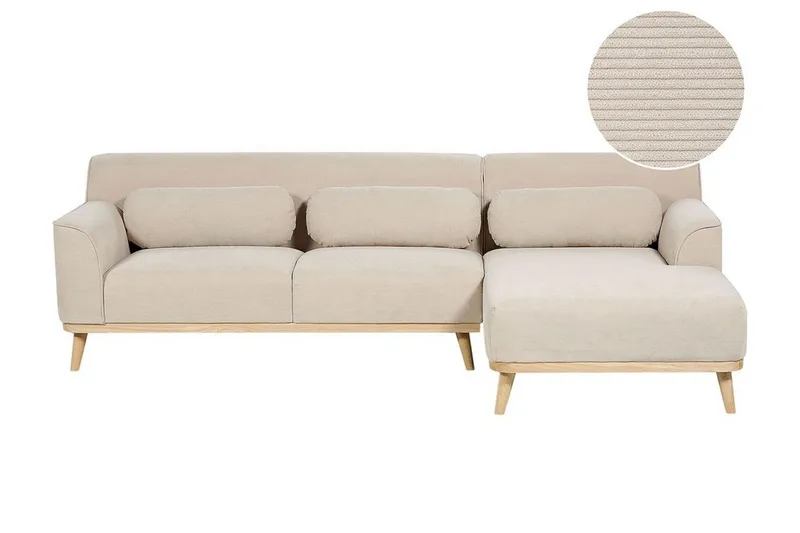 Bree Hörnsoffa 3-sits - Beige/Ljust trä - Möbler - Soffa - Bäddsoffa - Hörnbäddsoffa