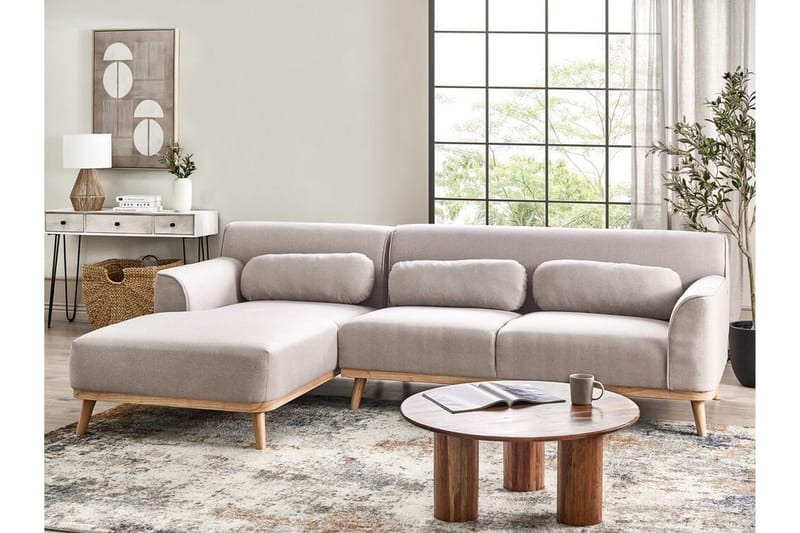 Bree Hörnsoffa 3-sits - Grå/Ljust trä - Möbler - Soffa - Bäddsoffa - Hörnbäddsoffa