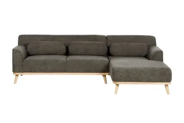 Bree Hörnsoffa 3-sits - Grön/Ljust trä - Möbler - Soffa - Hörnsoffa