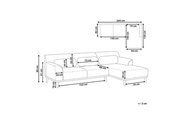 Bree Hörnsoffa 3-sits - Grön/Ljust trä - Möbler - Soffa - Hörnsoffa