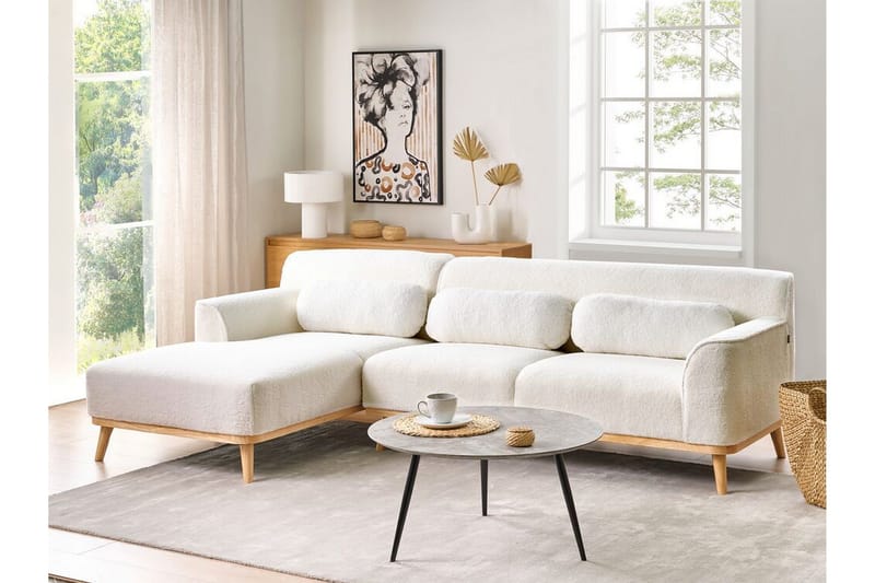 Bree Hörnsoffa 3-sits - Vit/Ljust trä - Möbler - Soffa - Bäddsoffa - Hörnbäddsoffa