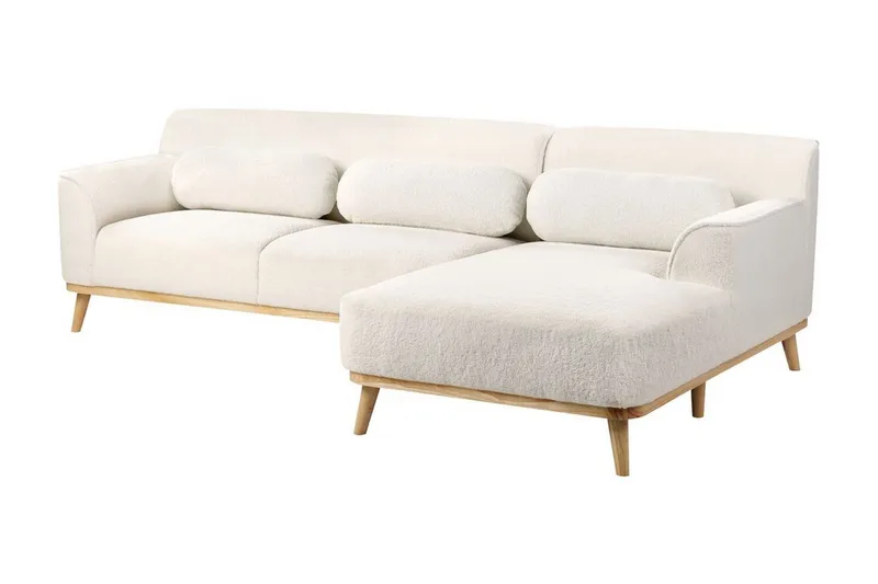 Bree Hörnsoffa 3-sits - Vit/Ljust trä - Möbler - Soffa - Bäddsoffa - Hörnbäddsoffa