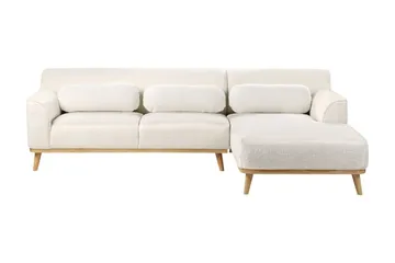 Bree Hörnsoffa 3-sits - Vit/Ljust trä - Möbler - Soffa - Bäddsoffa - Hörnbäddsoffa