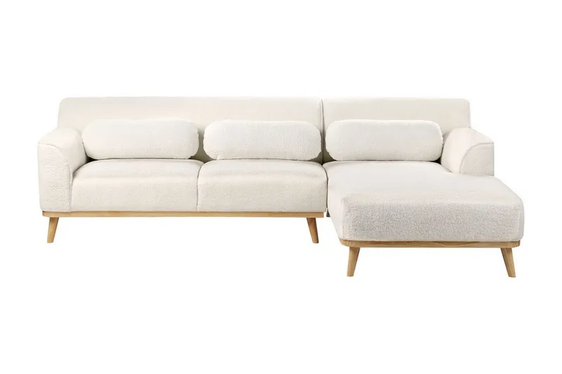 Bree Hörnsoffa 3-sits - Vit/Ljust trä - Möbler - Soffa - Bäddsoffa - Hörnbäddsoffa