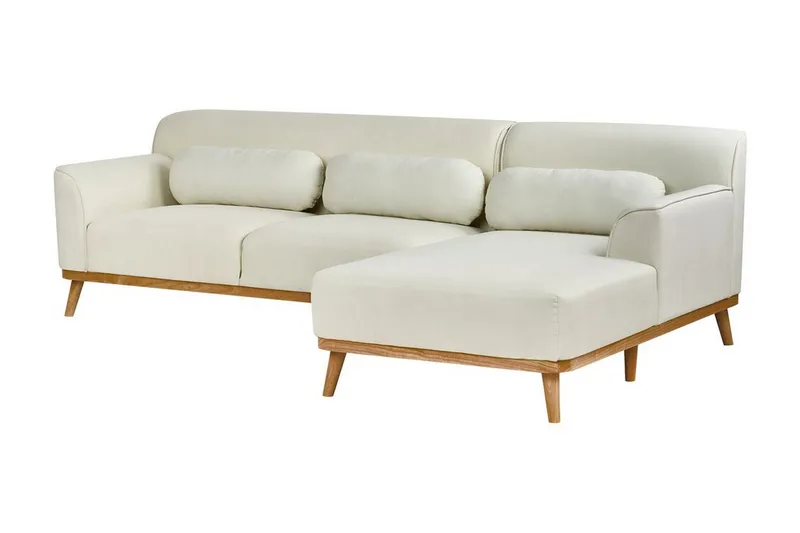 Bree Hörnsoffa 3-sits - Vit/Ljust trä - Möbler - Soffa - Bäddsoffa - Hörnbäddsoffa