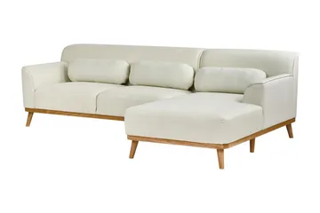 Bree Hörnsoffa 3-sits - Vit/Ljust trä - Möbler - Soffa - Bäddsoffa - Hörnbäddsoffa