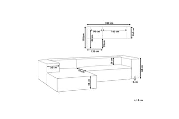 Britt Hörnsoffa 3-sits - Beige - Möbler - Soffa - Sammetssoffa