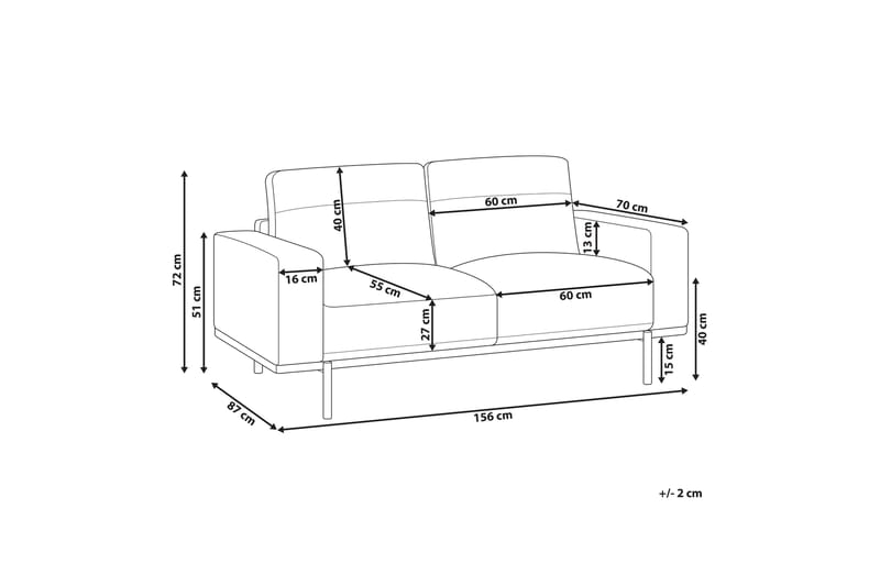 Bruna Soffa 2-sits - Brun - Möbler - Soffa - Skinnsoffa