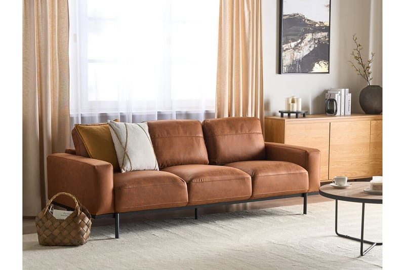 Bruna Soffa 3-sits - Brun - Möbler - Soffa - Skinnsoffa