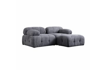 Bubblig Divansoffa 2-sits Belgin med fasta armstöd - Grå - Möbler - Soffa - Divansoffa & schäslongsoffa - 2 sits soffa med divan