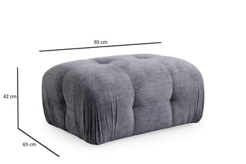 Bubblig Divansoffa 2-sits Belgin med fasta armstöd - Grå - Möbler - Soffa - Divansoffa & schäslongsoffa - 2 sits soffa med divan