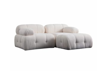 Bubblig Divansoffa 2-sits Belgin med fasta armstöd - Vit - Möbler - Soffa - Divansoffa & schäslongsoffa - 2 sits soffa med divan