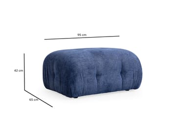 Bubblig Divansoffa Belgin 3-sits med fasta armstöd - Blå - Möbler - Soffa - Divansoffa & schäslongsoffa - 3 sits soffa med divan