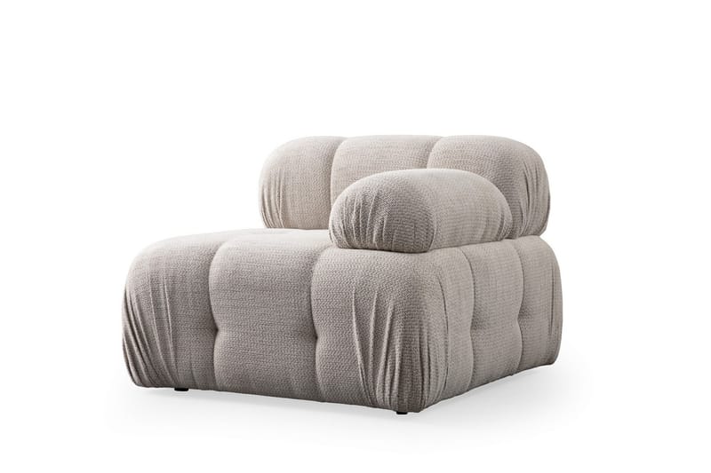 Bubblig Divansoffa Belgin 3-sits med fasta armstöd - Cream - Möbler - Soffa - Divansoffa & schäslongsoffa - 3 sits soffa med divan