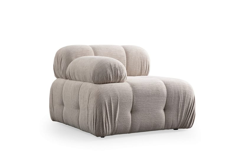 Bubblig Divansoffa Belgin 3-sits med fasta armstöd - Cream - Möbler - Soffa - Divansoffa & schäslongsoffa - 3 sits soffa med divan