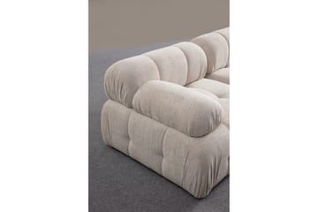 Bubblig Divansoffa Belgin 3-sits med fasta armstöd - Cream - Möbler - Soffa - Divansoffa & schäslongsoffa - 3 sits soffa med divan