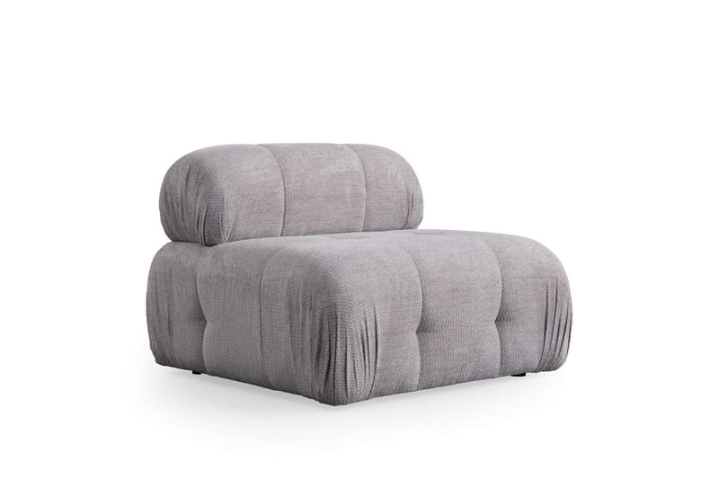 Bubblig Divansoffa Belgin 3-sits med fasta armstöd - Ljusgrå - Möbler - Soffa - Divansoffa & schäslongsoffa - 3 sits soffa med divan