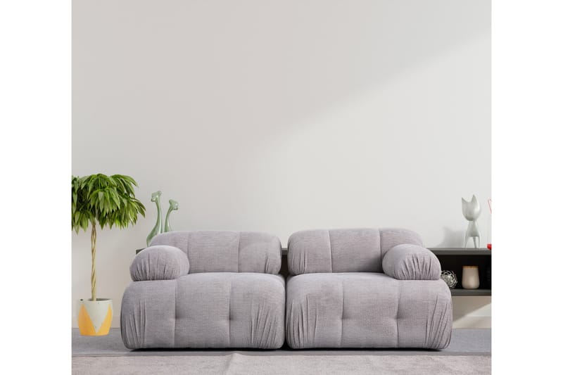 Bubblig Soffa 2-sits Belgin med fasta armstöd - Ljusgrå - Möbler - Soffa - 2 sits soffa